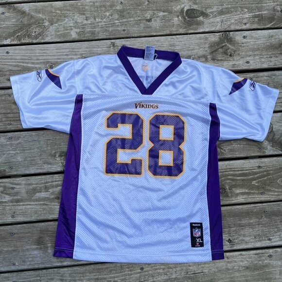MINNESOTA VIKINGS NFL Adrian Peterson #28 REEBOK team apparel Youth XL White - Picture 1 of 10
